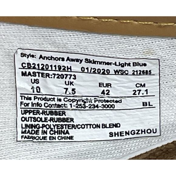 Western Chief Women's Anchors Away Skimmers Slip On Flats Blue & Tan Size 10 - Picture 9 of 9